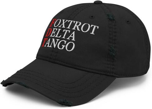 قبعة Foxtrot Delta Tango - قبعة الأب المتعثرة المطرزة ضد ترامب المخضرم وقابلة للتعديل in Kuwait