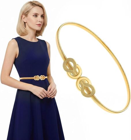 Elastic Thin Corset Belt, Gold Waist Belt for Women Elegant Gold Metal Skinny Belt for Dresses Trendy Ladies Elastic Corset Chain Belt in Saudi Arabia