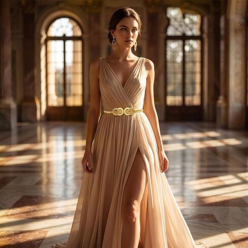 Elastic Thin Corset Belt, Gold Waist Belt for Women Elegant Gold Metal Skinny Belt for Dresses Trendy Ladies Elastic Corset Chain Belt in Saudi Arabia