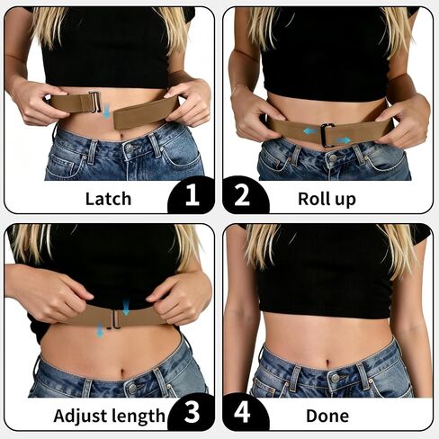 4PCS Crop Tuck Band Women Shirt Tuck Band Women Elastic Invisible Belt Stretch Belts, Adjustable No Show Belts in Saudi Arabia