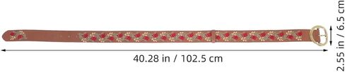 Boho Belt for Women Brown Adjustable Embroidered Floral Waist Belt with Buckle Vintage Ethnic Statement Dress and Jeans Accessory Handmade Flower Design in Kuwait