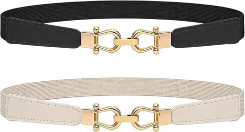 Elastic Belts for Women,Plus Size Gold Buckle Leather Skinny Adjustable Stretchy Belt for Jeans Dresses Skirt Pants in Saudi Arabia