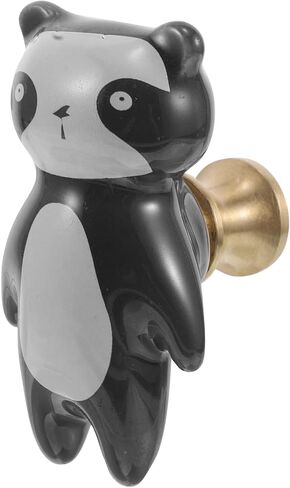 Ciieeo Panda Shape Drawer Dresser Knobs Brass Ceramic Pull Handles for Room Wardrobe Cabinet Furniture Hardware with Screws in Kuwait