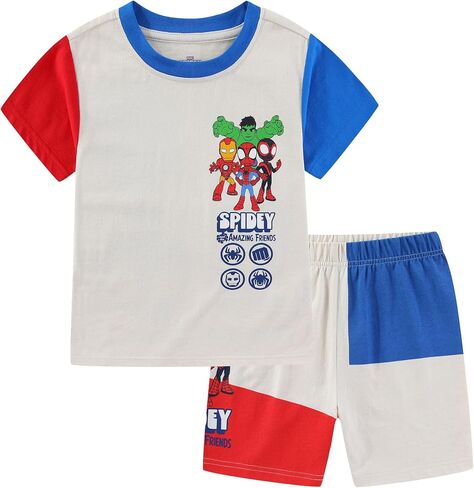 Marvel Spider-Man Boys Short Sleeve T-Shirt and Short Set for Toddler and Big Kids in Kuwait