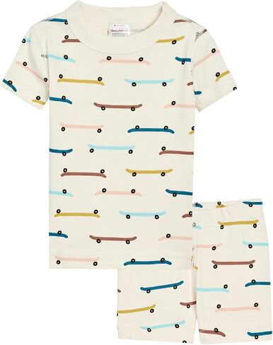 Hanna Andersson, Unisex Kids, HannaJams™ Print Short John Pajamas Set (Toddler/Little Kid/Big Kid), Longboards, 4 Years (Little Kid) in Saudi Arabia