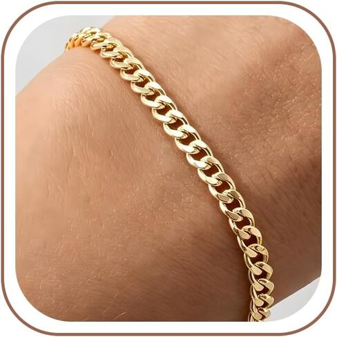 925 Sterling Silver Chain Bracelet for Women - Diamond-Cut Cuban Link Chain 6.5/7/7.5/8 Inches in Saudi Arabia