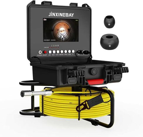 Sewer Camera,7" HD IPS Screen Drain Camera with DVR Distance Marker,23MM 12PC Lights IP68 Waterproof Borescope Drain Pipe Endoscope 32GB Card,for Plumbers and Homeowners (23MM Camera/20M) in Saudi Arabia