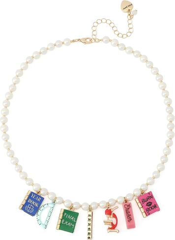 Betsey Johnson Jewelry Women's Best In Class School Supplies Charm Pearl Necklace in Kuwait