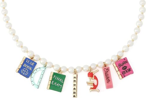 Betsey Johnson Jewelry Women's Best In Class School Supplies Charm Pearl Necklace in Kuwait