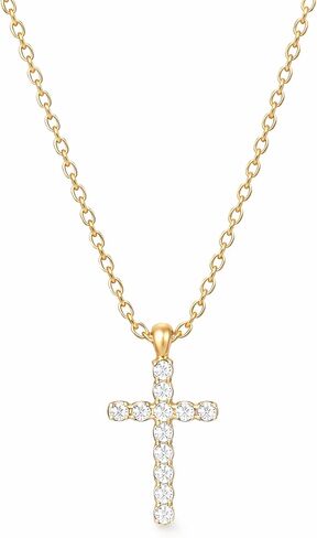 Non Tarnish Cross Necklace for Women | Gold Cross Necklace | Silver Cross Necklace | Dainty Cross Necklace |Waterproof Jewelry | 18K PVD Gold Plated with Cubic Zirconia | Pendant Necklace | Tarnish Free Gold Jewelry in Saudi Arabia