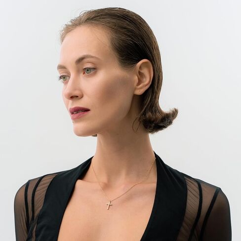 Non Tarnish Cross Necklace for Women | Gold Cross Necklace | Silver Cross Necklace | Dainty Cross Necklace |Waterproof Jewelry | 18K PVD Gold Plated with Cubic Zirconia | Pendant Necklace | Tarnish Free Gold Jewelry in Saudi Arabia