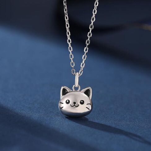 925 Sterling Silver Cat Necklace Small Cute Kitten Kitty Pendant Jewelry Gifts for Cat Lovers Women in Saudi Arabia
