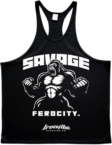 سترة علوية بدون أكمام من Ironville Savage Ferocity Gorilla Powerlifting Stringer in Kuwait