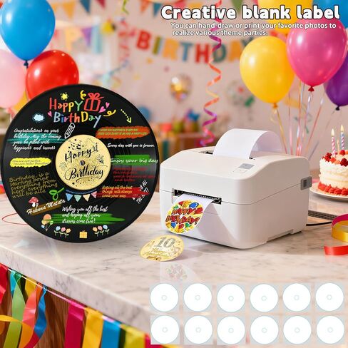 CSCHENGO 7 Inch Vinyl Records Decor Kit - 12 PCS Double-Sided Blank Records Vinyl with 24 Labels, 14 Pens, Hanging/Wall Decor, Fake Records for DIY Enthusiasts Event Planners Birthdays Decor in Saudi Arabia