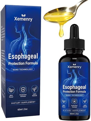 Nano Esophageal Relief Drops - Slippery Elm Bark, Zinc, L-Carnosine, L-Glutamine & Aloe Extract - Non-GMO, Dairy-Free - Relieves Digestive Irritation, Supports Throat & Stomach Comfort - 2 fl oz in Saudi Arabia