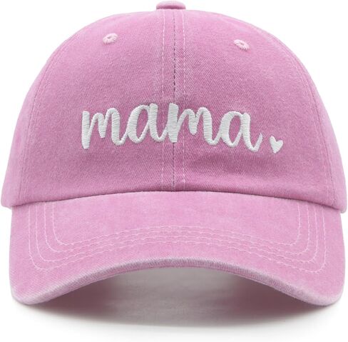 Mama Baseball Cap, Vintage Washed Cotton Adjustable Dad Hat, Embroidered New Mom Gifts for Women in Saudi Arabia
