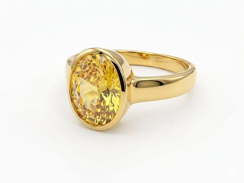 Certified Natural Yellow Sapphire/Pukhraj Panchadhatu Rashi Ratan Astrological Purpose Ring For Men & Women in Kuwait