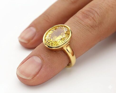 Certified Natural Yellow Sapphire/Pukhraj Panchadhatu Rashi Ratan Astrological Purpose Ring For Men & Women in Kuwait