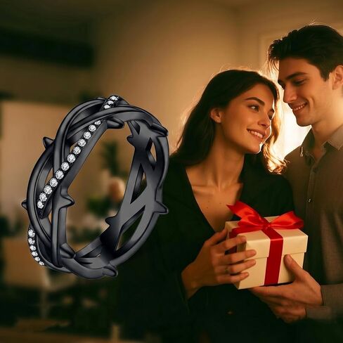 Thorns Ring for Men Black Thorn Ring Jesus Rings Crown of Thorns Rings Jewelry Gifts for Men Size 9/10 in Saudi Arabia