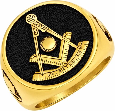 MasonicMan Men's Past Master Masonic Ring in Stainless Steel with Gift Pouch in Saudi Arabia