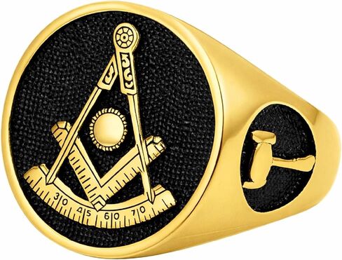 MasonicMan Men's Past Master Masonic Ring in Stainless Steel with Gift Pouch in Saudi Arabia