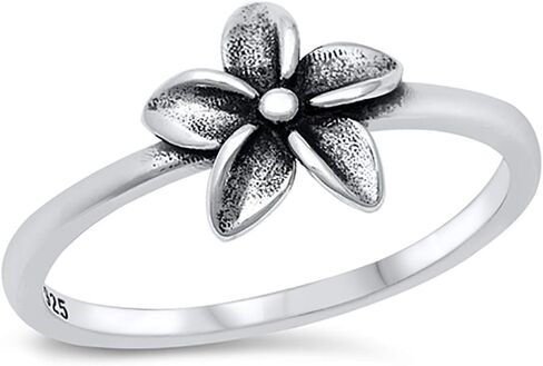 CloseoutWarehouse Sterling Silver Plumeria Flower Ring in Saudi Arabia