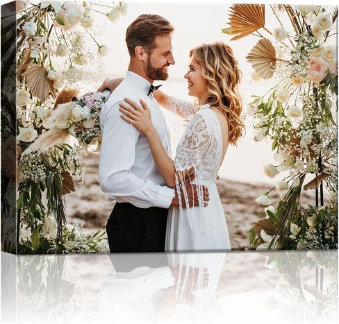 Personalized Photo to Canvas Print - Canvas Prints with Your Photos on Custom Canvas Prints for Wall Art for Bedroom, Living Room, Wedding Family Baby Pet Picture Framed Wall Decor 8L"x6W" in Saudi Arabia