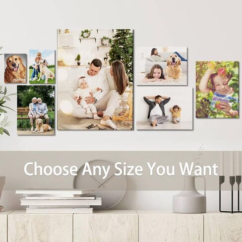 Personalized Photo to Canvas Print - Canvas Prints with Your Photos on Custom Canvas Prints for Wall Art for Bedroom, Living Room, Wedding Family Baby Pet Picture Framed Wall Decor 8L"x6W" in Saudi Arabia