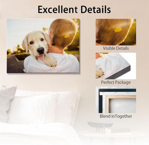Custom Canvas Prints Personalized with Your Photos - Customized Wall Art 12x8 Inches, Canvas Prints with Your Photos for Bedroom, Living Room, Office Decor - Gift Idea for Family & Friends in Saudi Arabia