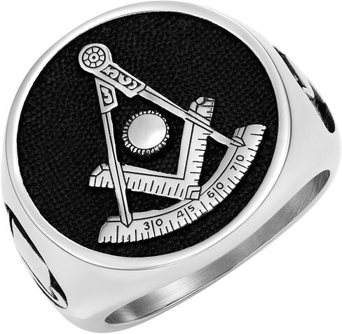 MasonicMan Men's Past Master Masonic Ring in Stainless Steel with Gift Pouch in Saudi Arabia