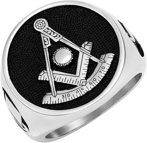 MasonicMan Men's Past Master Masonic Ring in Stainless Steel with Gift Pouch in Saudi Arabia