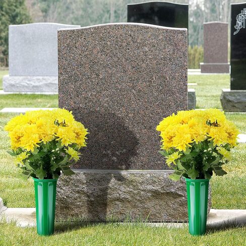 8 Pcs Cemetery Vases for Grave - Plastic Flower Holders with Spikes, Cone Vase for Memorial Day Grave Accessories Cemetery Decorations (Green) in Saudi Arabia