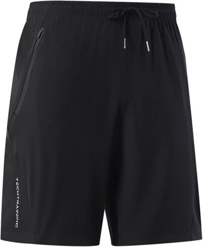 Gym Shorts for Men Quick Dry Elastic Waistband Drawstring Stretch Lightweight 5 Inch Shorts with Zipper Pockets in Saudi Arabia