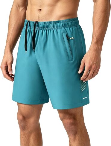 Gym Shorts for Men Quick Dry Elastic Waistband Drawstring Stretch Lightweight 5 Inch Shorts with Zipper Pockets in Saudi Arabia