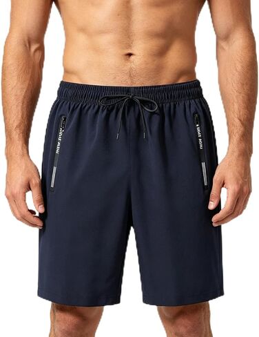 Gym Shorts for Men Quick Dry Elastic Waistband Drawstring Stretch Lightweight 5 Inch Shorts with Zipper Pockets in Saudi Arabia