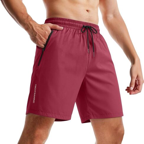 Gym Shorts for Men Quick Dry Elastic Waistband Drawstring Stretch Lightweight 5 Inch Shorts with Zipper Pockets in Saudi Arabia