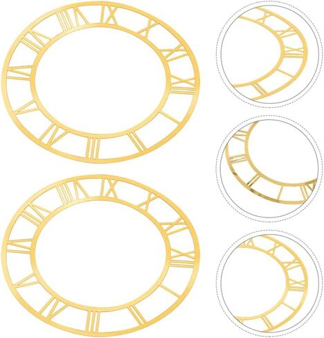 ORFOFE Wall Clock Face Round Roman Numeral Acrylic Mirror Clock Stickers Self-Adhesive Peel and Stick Decorative Dial for Living Room Hotel Entryway Wall Decor in Kuwait