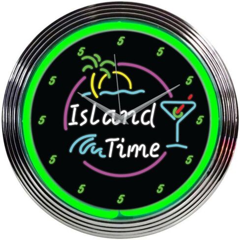Island Time Neon Clock in Kuwait