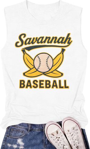 Baseball Tank Top Women Game Day Fans Tee Baseball Player Sleeveless Top Casual Ballgame Team Graphic Vest in Kuwait