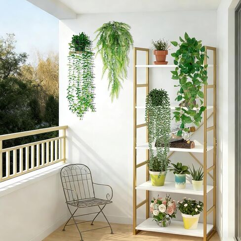 LumBelle 4 Pack Fake Hanging Plants, Artificial Hanging Plants Indoor for Shelf, Boho Faux Eucalyptus Ivy Vine for Living Room Wall Backdrop Outdoor Decor in Saudi Arabia
