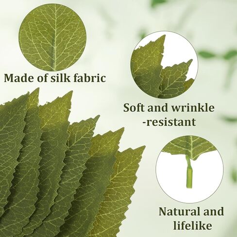 30 PCS Artificial Green Leaves for Decoration, 3.9 × 2.3 Inch Realistic Silk Fake Greenery Leaves for Crafts, Bulk Greenery Sunflower Leaves for Wedding Bouquets, Wreaths, Home Decor in Saudi Arabia