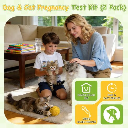 Dog & Cat Pregnancy Test Kit (2 Pack) – at-Home Pet Urine Screening Test for Dogs & Cats, Fast Visual Results, Non-Invasive & Easy to Use in Kuwait