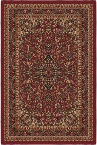Ottomanson 3'3" x 4'7" Rugs for Living Room Oriental Area Rug for Bedroom - Non Slip Durable Large Floor Carpet for High Traffic Areas - Indoor Rug for Dining Room Kitchen Kids Playroom, Red in Kuwait
