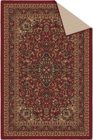 Ottomanson 3'3" x 4'7" Rugs for Living Room Oriental Area Rug for Bedroom - Non Slip Durable Large Floor Carpet for High Traffic Areas - Indoor Rug for Dining Room Kitchen Kids Playroom, Red in Kuwait
