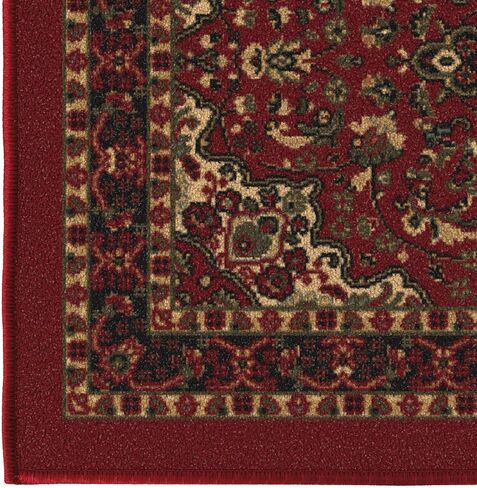 Ottomanson 3'3" x 4'7" Rugs for Living Room Oriental Area Rug for Bedroom - Non Slip Durable Large Floor Carpet for High Traffic Areas - Indoor Rug for Dining Room Kitchen Kids Playroom, Red in Kuwait