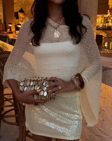 Women Sheer Poncho Top Lightweight Knit Crochet Shrug Bolero Mesh Batwing Shrug Sweater Cover Up Beachwear in Saudi Arabia