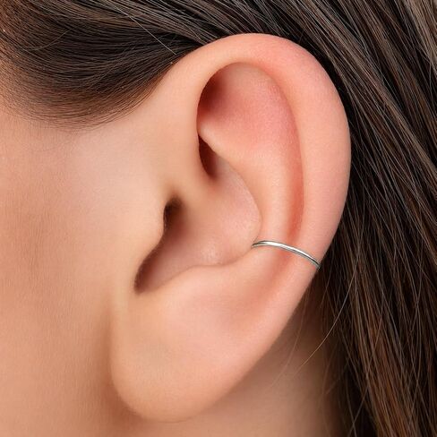 Hammered Fake Conch Earring 14k Gold Filled - 20 Gauge Faux Conch Clip Ring For Women and Men - Adjustable Clip On Ear Hoop in Kuwait