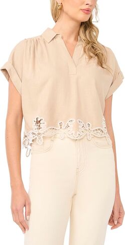1.State Women's Short Sleeve Collared Blouse in Saudi Arabia