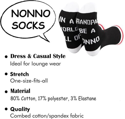 TSOTMO Nonno Socks Best Nonno Ever Gift Nonno Fathers Day Gift Nonno Pregnancy Announcement Gift Italian Grandpa Gift in Kuwait