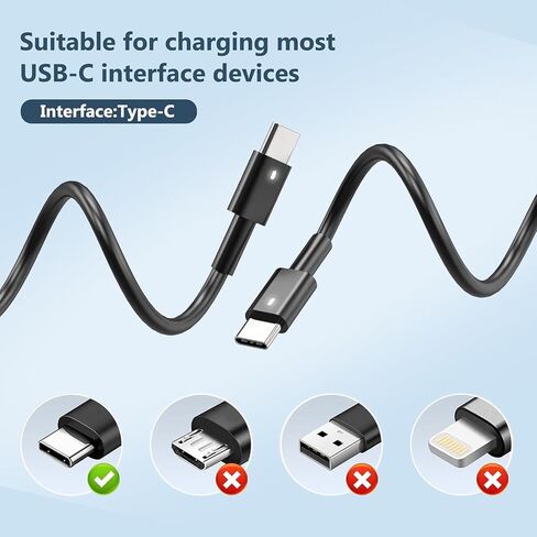 New Slim 90W Laptop Charger USB C for Dell Latitude 5420 5520 7480 7490 7420 Chromebook 3100 Dell XPS 13 9360 XPS15 9550 9560 DA65NM190 LA65NM190 Type C AC Adapter Power Cord in Kuwait